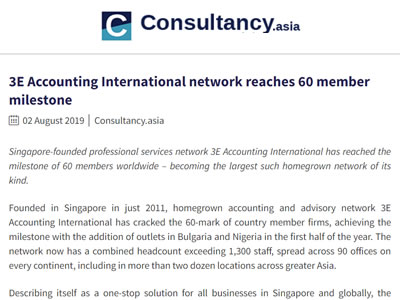 3E Accounting International Network Achieves 60-Member