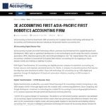 International Accounting Bulletin Features 3E Accounting as Asia-Pacific First Robotics Accounting Firm
