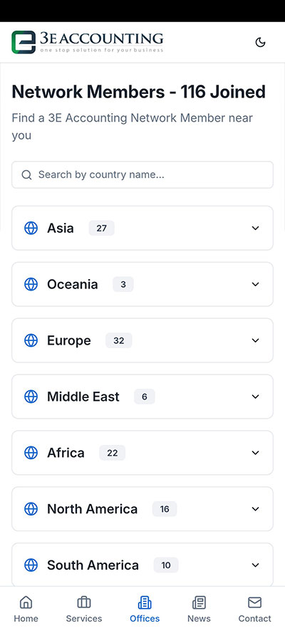 Search for any of our 3E Accounting offices and our partners’ global offices. office